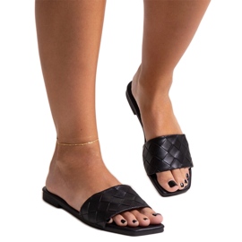 Tongs noires avec semelle intérieure matelassée Hakimi