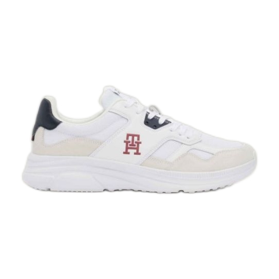 Chaussures Tommy Hilfiger Modern Runner Mix FM0FM04937YBS blanche Chaussures Tommy Hilfiger Modern Runner Mix FM0FM04937YBS blanche