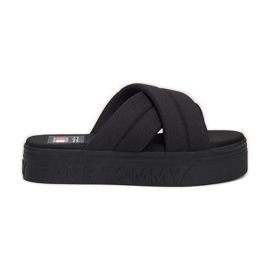 Sandale plate-forme à lettrage Tommy Hilfiger EN0EN02465BDS le noir