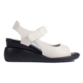 Sandales compensées blanches confortables de Sergio Leone