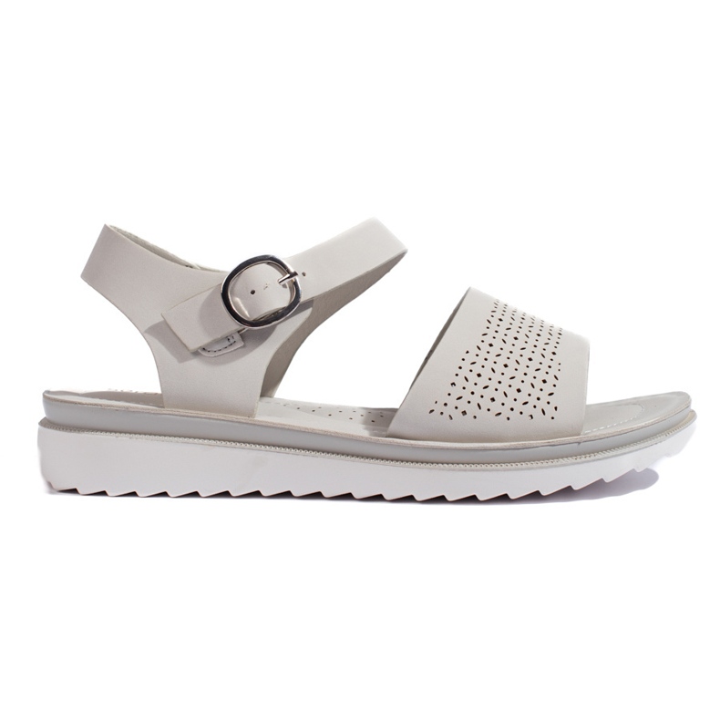 Sandales à plateforme ajourées grises par Sergio Leone