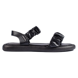 Sandales slip-on confortables noires pour femmes le noir