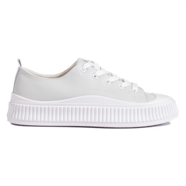 Baskets femme grises en cuir écologique Baskets femme grises en cuir écologique