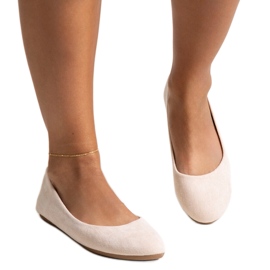 Ballerines beige clair en éco-daim Jala
