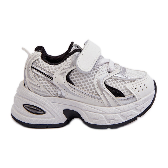 Baskets Velcro Enfant Blanches et Noires Ephona Baskets Velcro Enfant Blanches et Noires Ephona