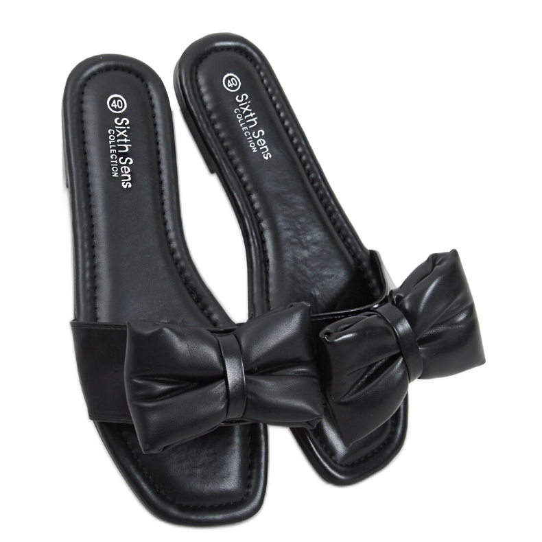 Chaussons Mili Noir à nœud le noir