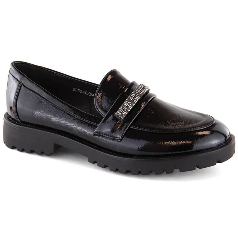 Chaussures laquées avec zircons Filippo W PAW545, noir le noir