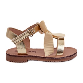 Sandales enfant avec nœud velcro, doré Joratia