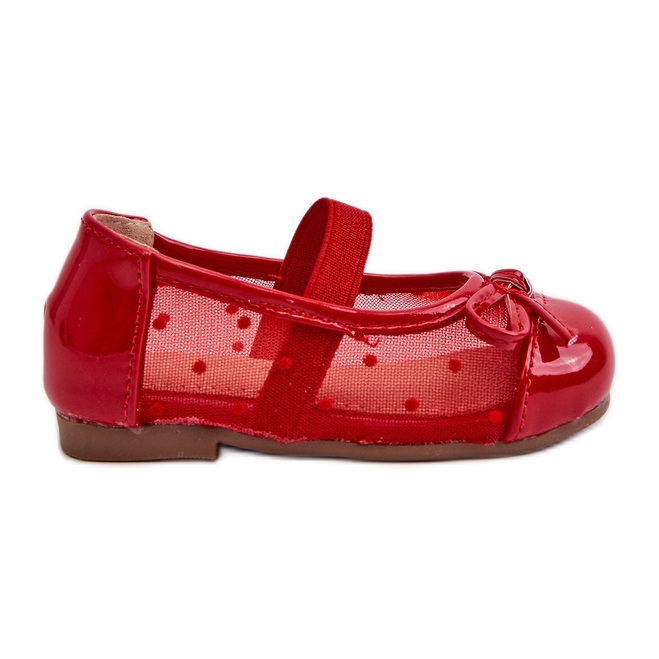 Ballerines enfant avec nœud, rouge Jellema