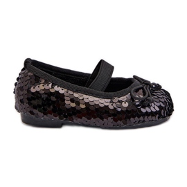 Ballerines enfant ornées de paillettes, Noir Weries le noir