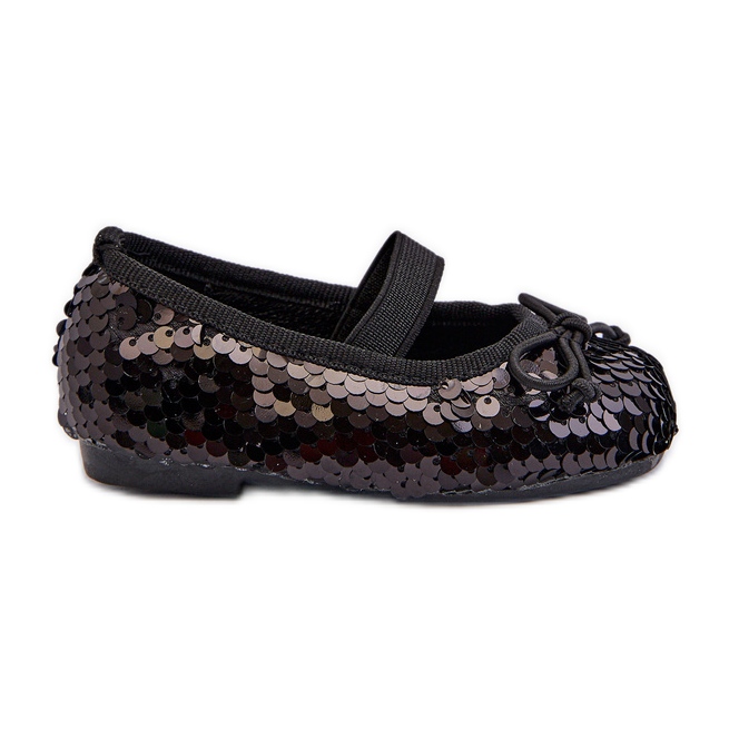 Ballerines enfant ornées de paillettes, Noir Weries le noir