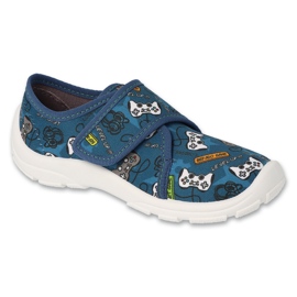 Befado chaussons enfants avec velcro 974X567, applications bleues