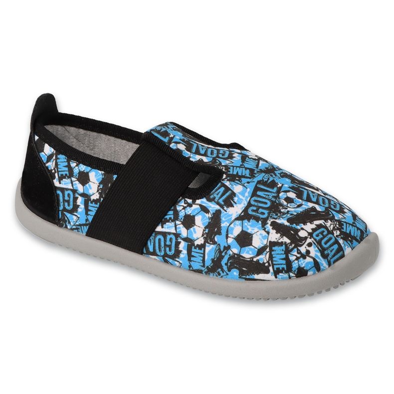 Befado chaussons enfants 901X018 bleu applications de football Befado chaussons enfants 901X018 bleu applications de football