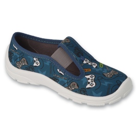 Chaussons enfants Befado 975Y189 bleus avec applications colorées