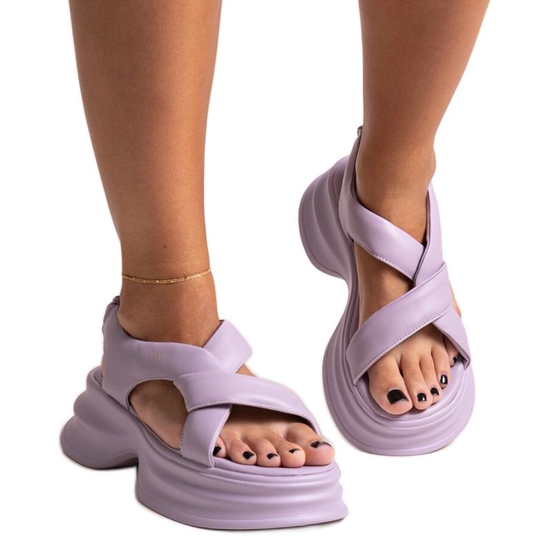Sandales en cuir violet GOE NN2N4103