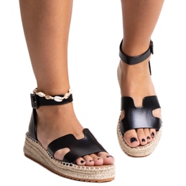 Sandales compensées noires Laurencia le noir