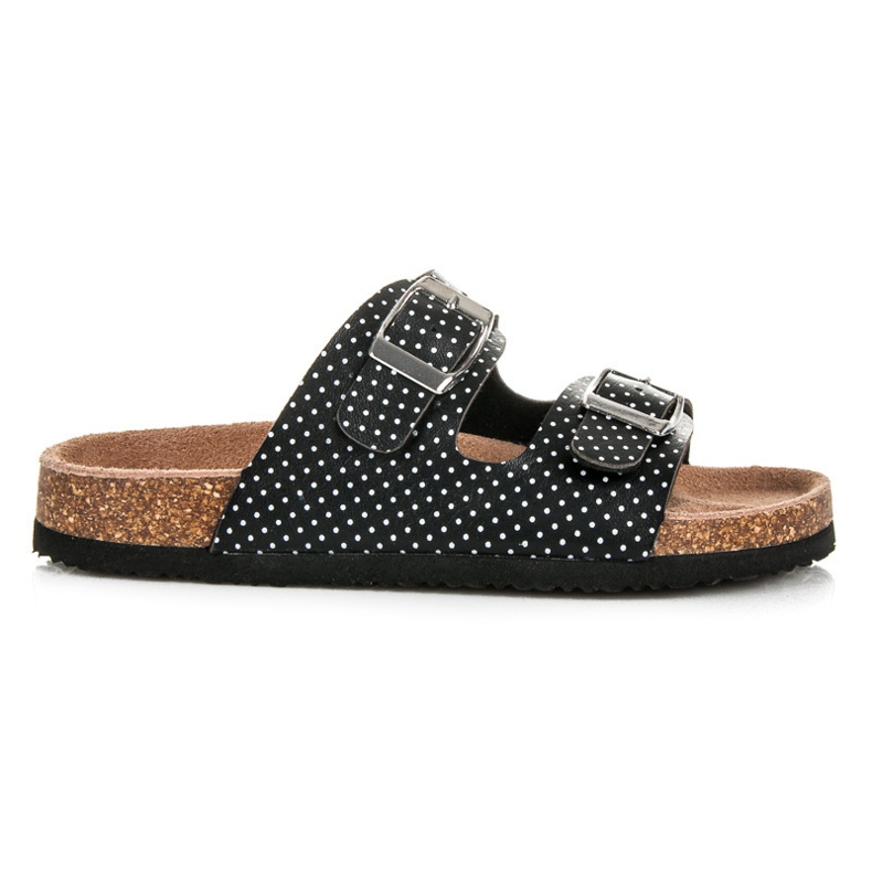 American Club Chaussons à pois le noir