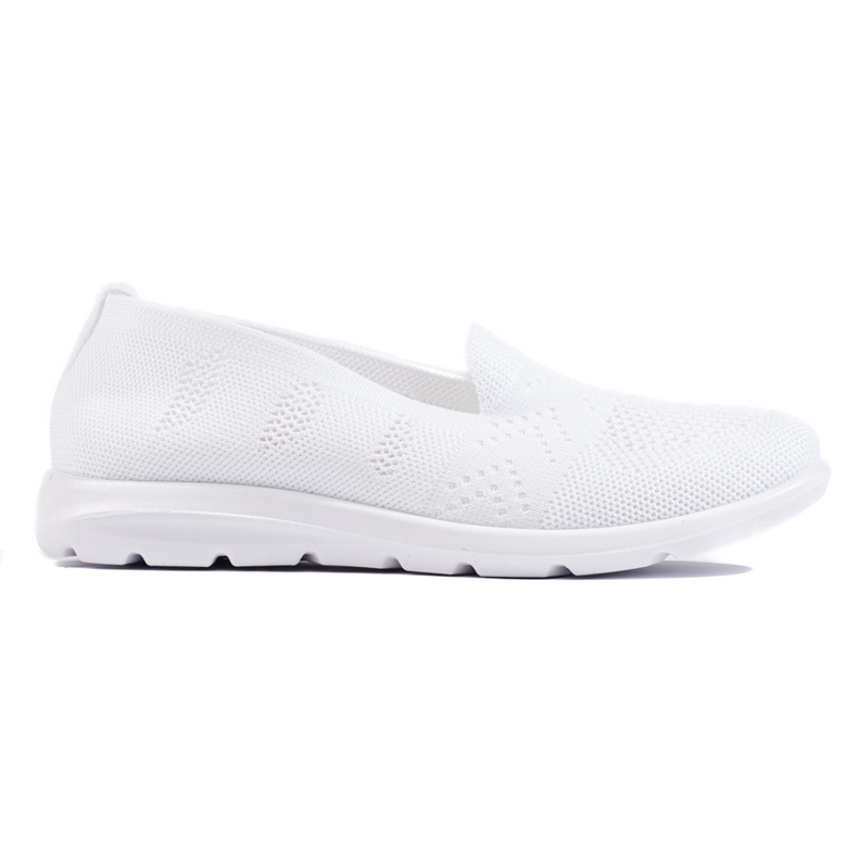 Slip-on femme en textile blanc blanche