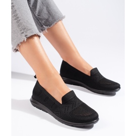 Slip-on femme en textile noir Slip-on femme en textile noir