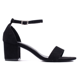 Seastar Sandales à talons hauts en daim noir le noir