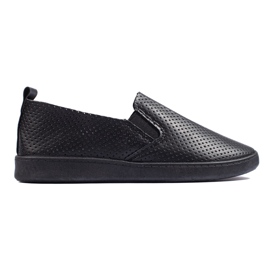 Slip-on femme ajouré, léger, noir le noir