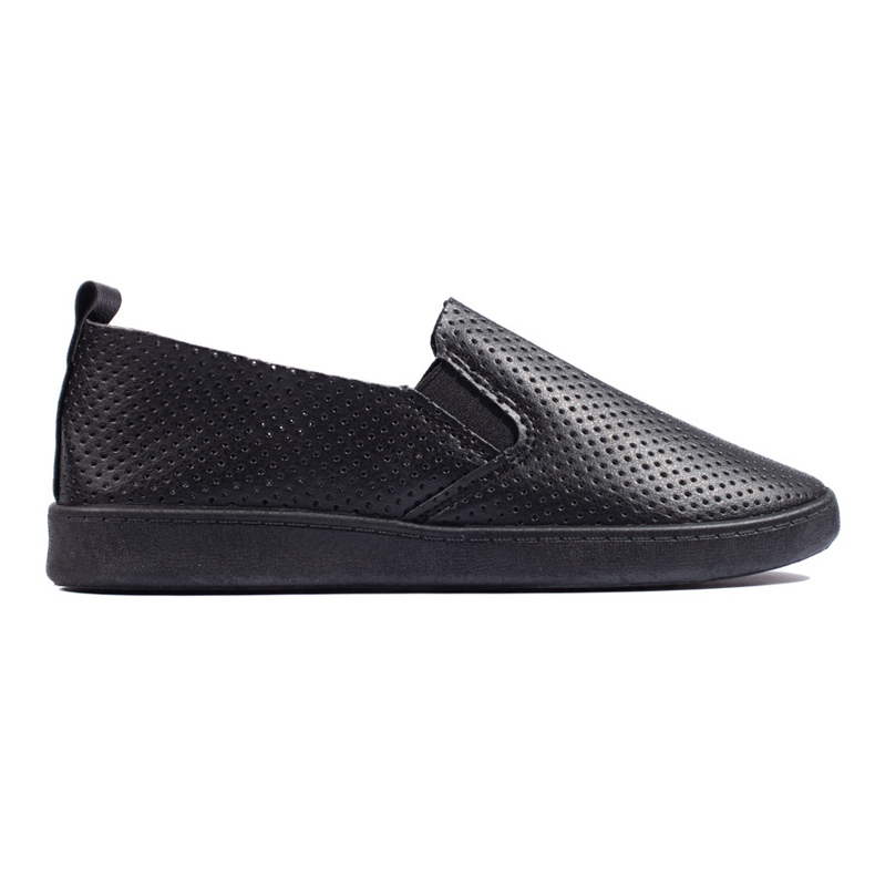 Slip-on femme ajouré, léger, noir le noir