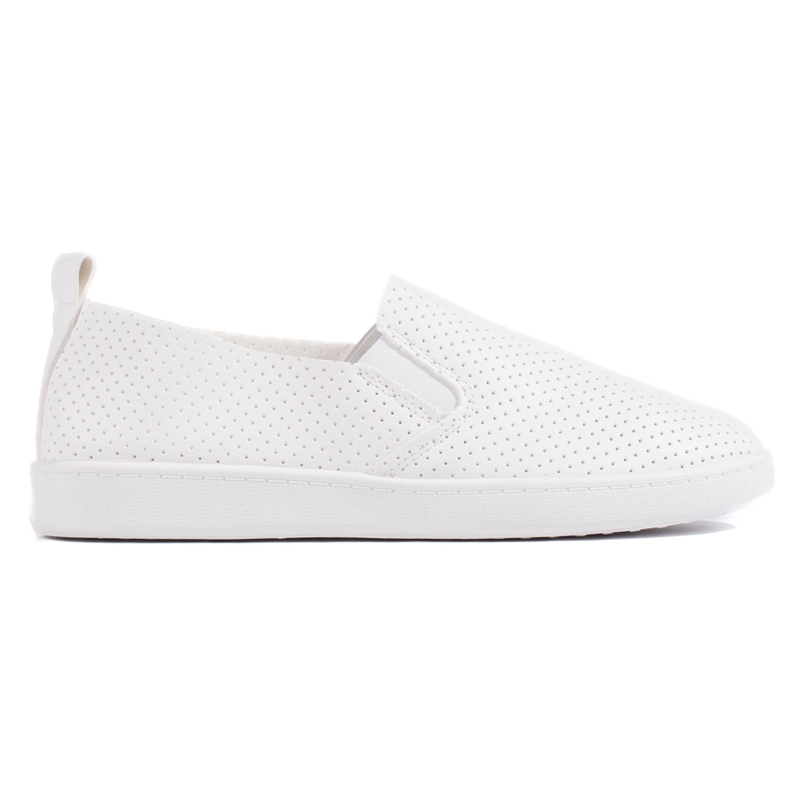 Slip-on femme ajouré, blanc clair blanche