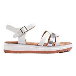 Sandales plateforme femme blanches