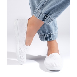 Slip-on femme en tissu blanc