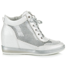 Vinceza Baskets en maille gris