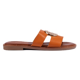 Tongs femme élégantes camel brun