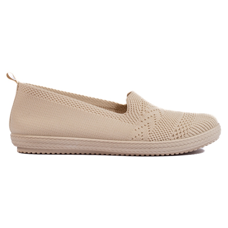 Slip-on femme en tissu beige