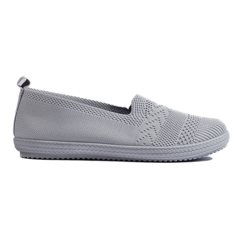 Slip-on femme en tissu gris