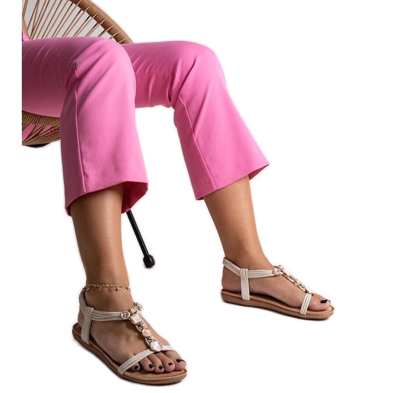 Sandales beiges avec pierres Degnia