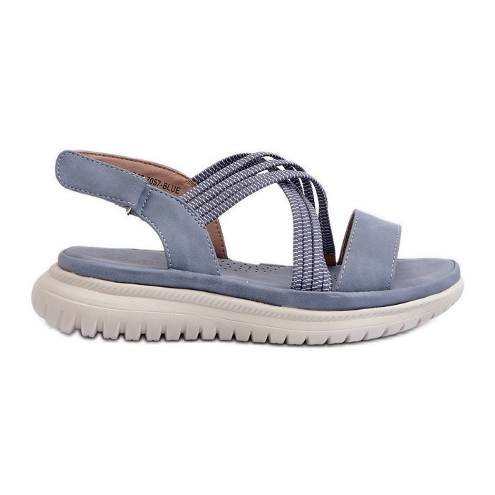 Sandales Velcro Confortables Pour Femme Bleu Eladora Sandales Velcro Confortables Pour Femme Bleu Eladora