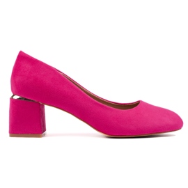 Escarpins à talons en daim fuchsia rose