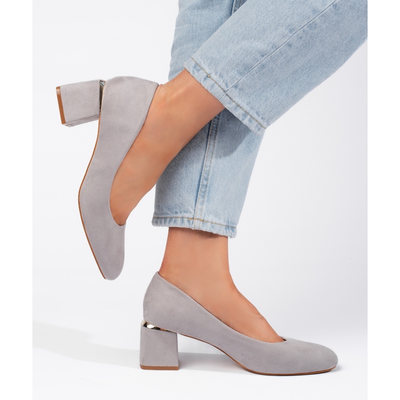 Talons hauts en daim gris
