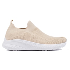 Chaussures de sport slip-on femme beiges Chaussures de sport slip-on femme beiges