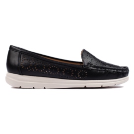 Mocassins femme noirs ajourés