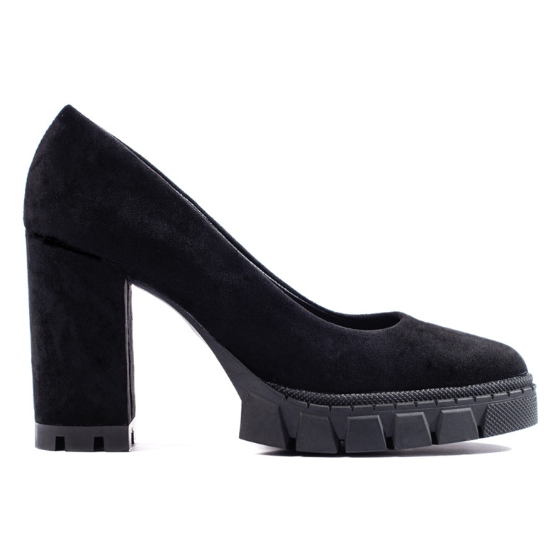 Escarpins femme en daim noir à talon haut le noir