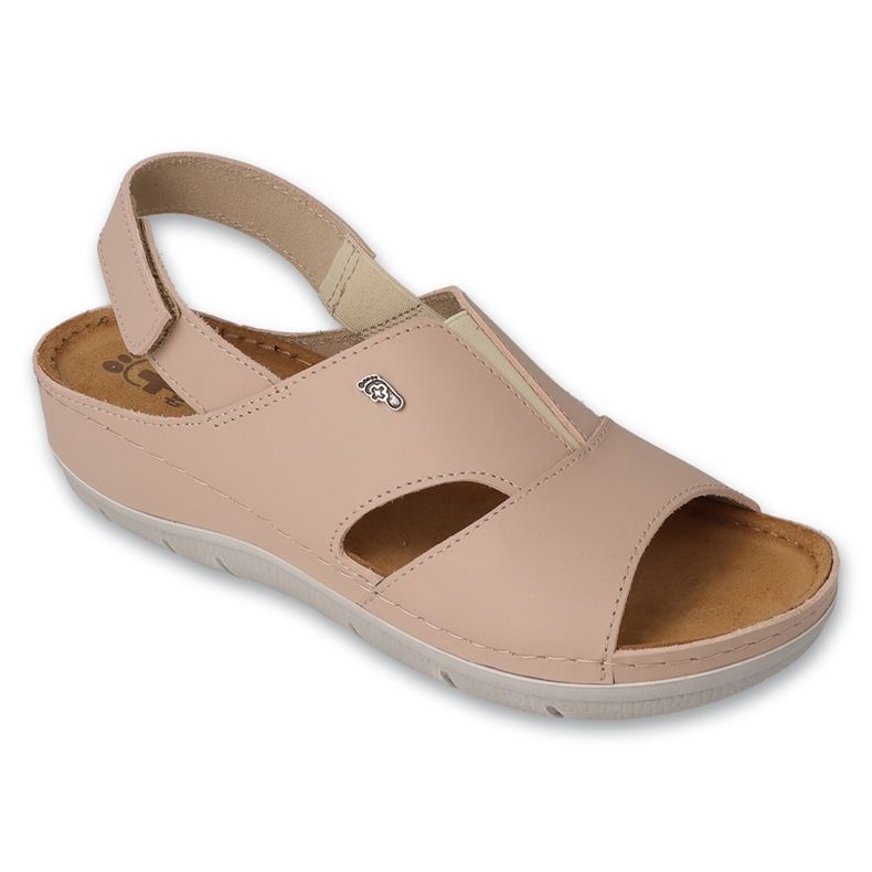 DR.ORTO Sandales en cuir pour femmes Befado 158D261 rose et beige DR.ORTO Sandales en cuir pour femmes Befado 158D261 rose et beige