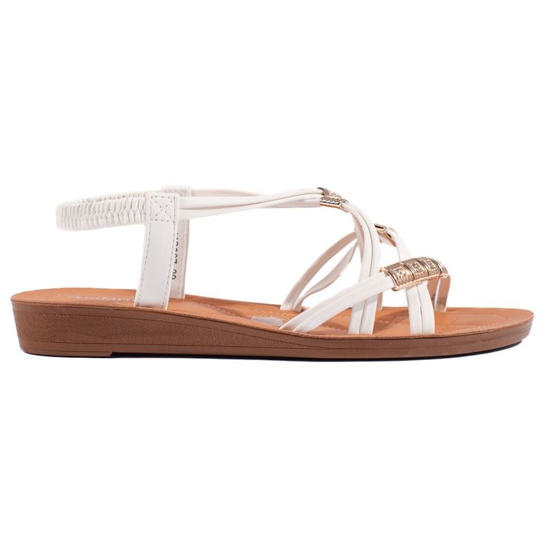 Sandales à enfiler blanches à brides entrelacées Sandales à enfiler blanches à brides entrelacées