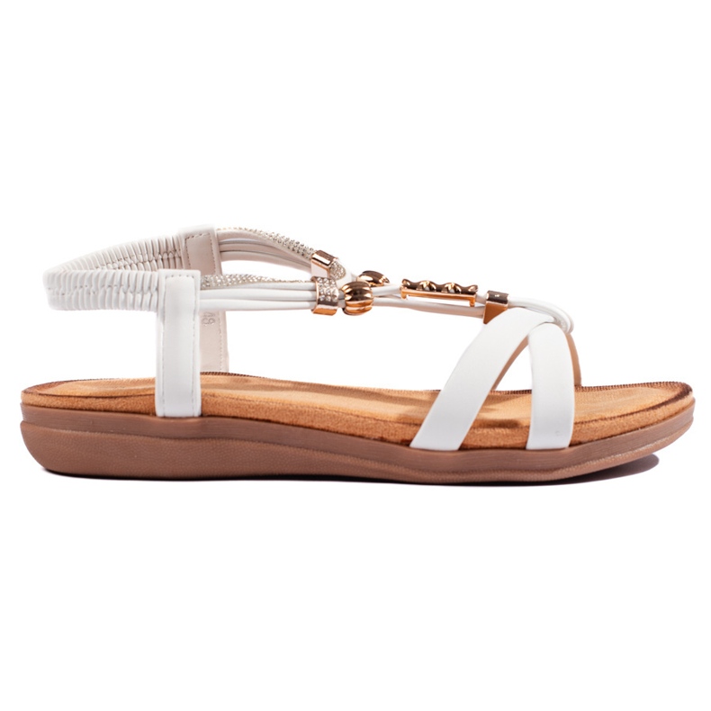 Sandales blanches avec éléments décoratifs