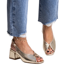 Sandales bloc Ayat dorées