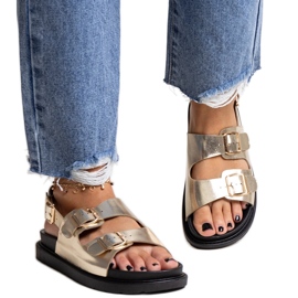 Sandales à plateforme dorées Bashera