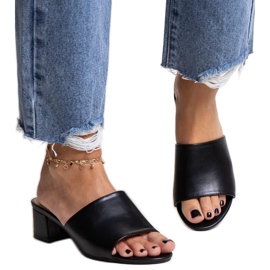 Tongs noires à petit talon Asala le noir