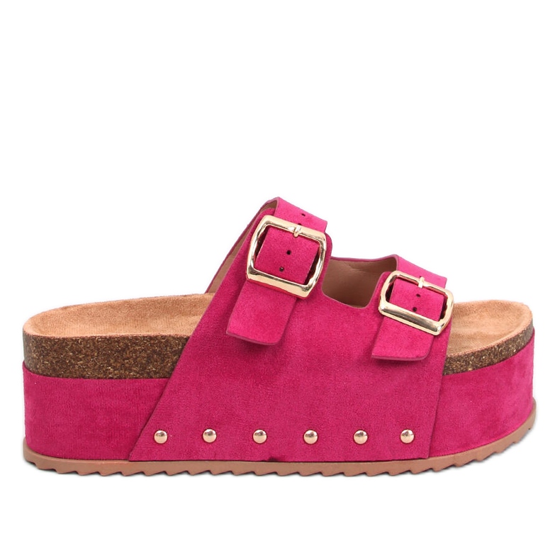 Galzai Chaussons plateforme en liège Fuchsia rose