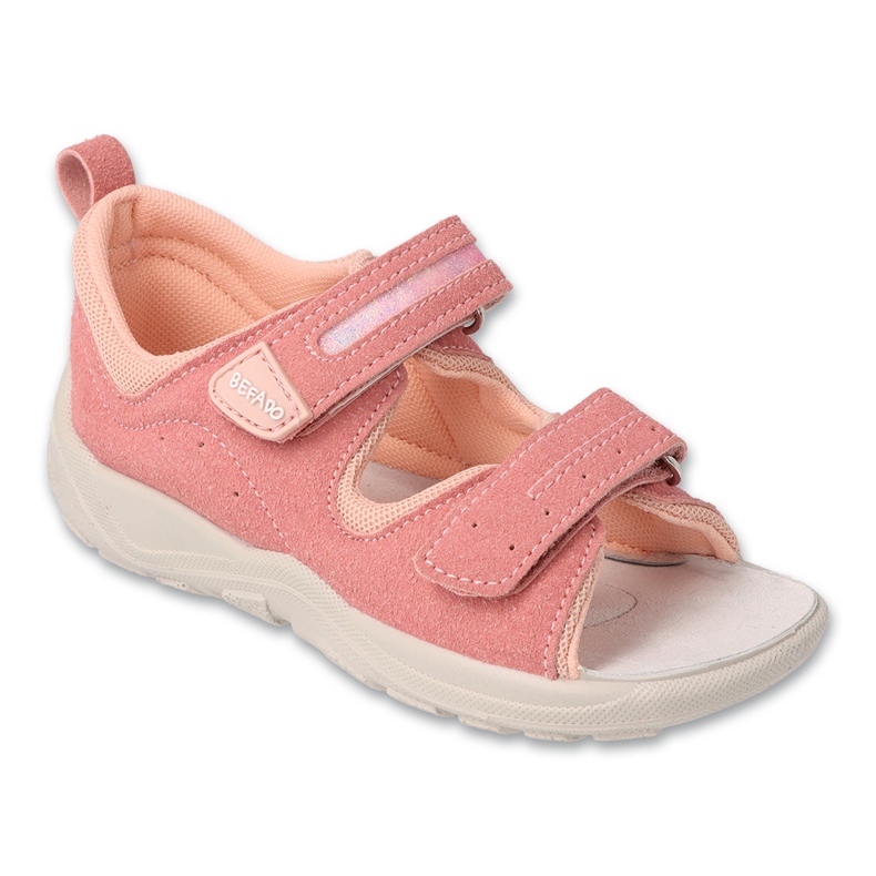 Sandales enfants Befado avec empiècement en cuir 721X025 rose