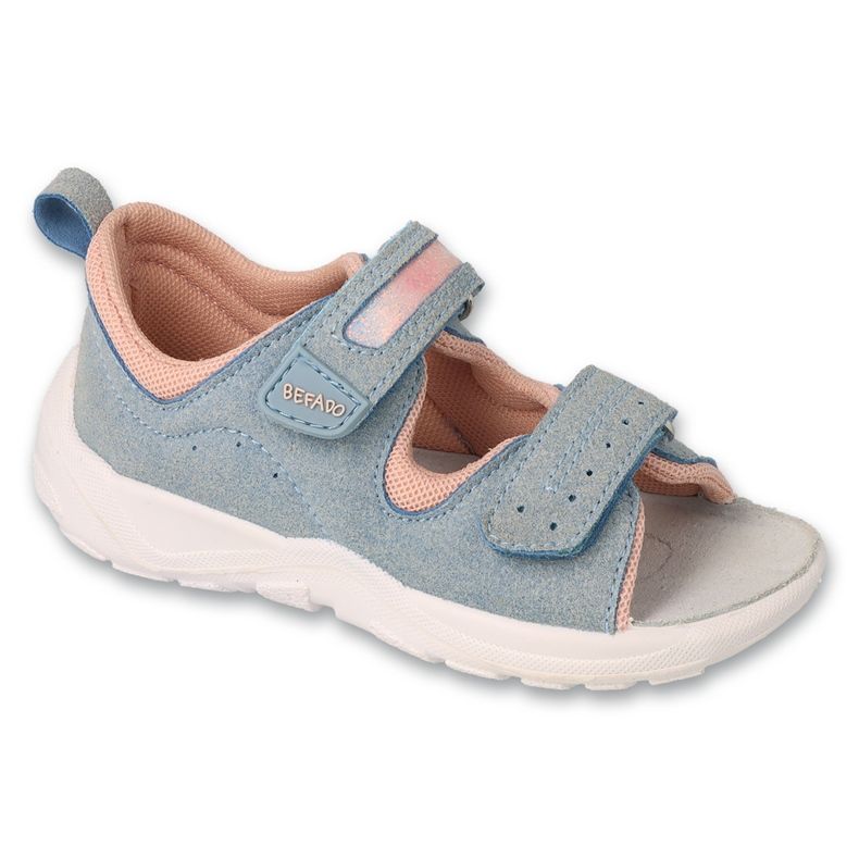 Sandales pour enfants Befado, insert en cuir avec velcro, 721X014, bleu