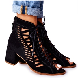 Bottines Daim Ajourées Maciejka 04040-01 Noir le noir